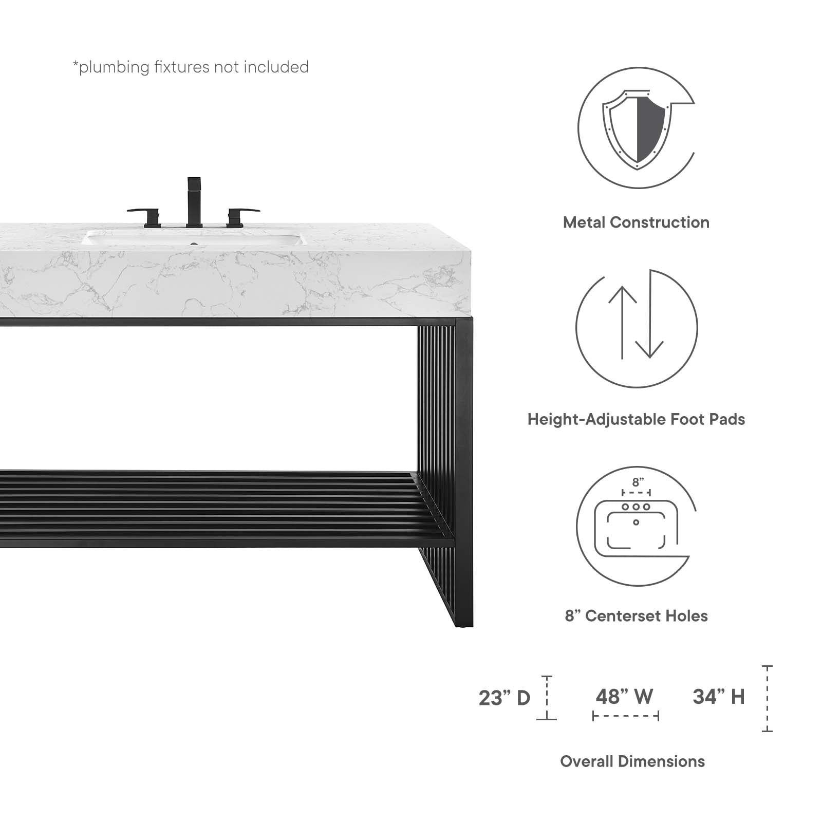 Gridiron 48" Bathroom Vanity By Modway - EEI-6110 | Bathroom Accessories | Modishstore - 8