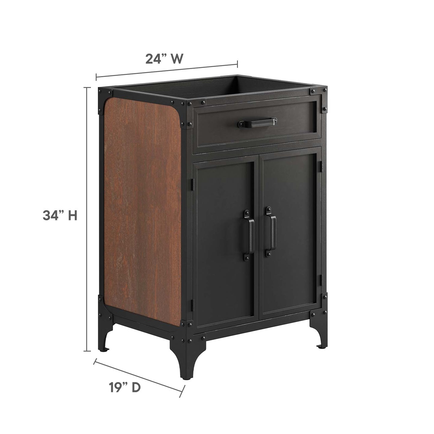 Steamforge 24" Bathroom Vanity Cabinet (Sink Basin Not Included) By Modway - EEI-6127 | Bathroom Accessories | Modishstore - 7