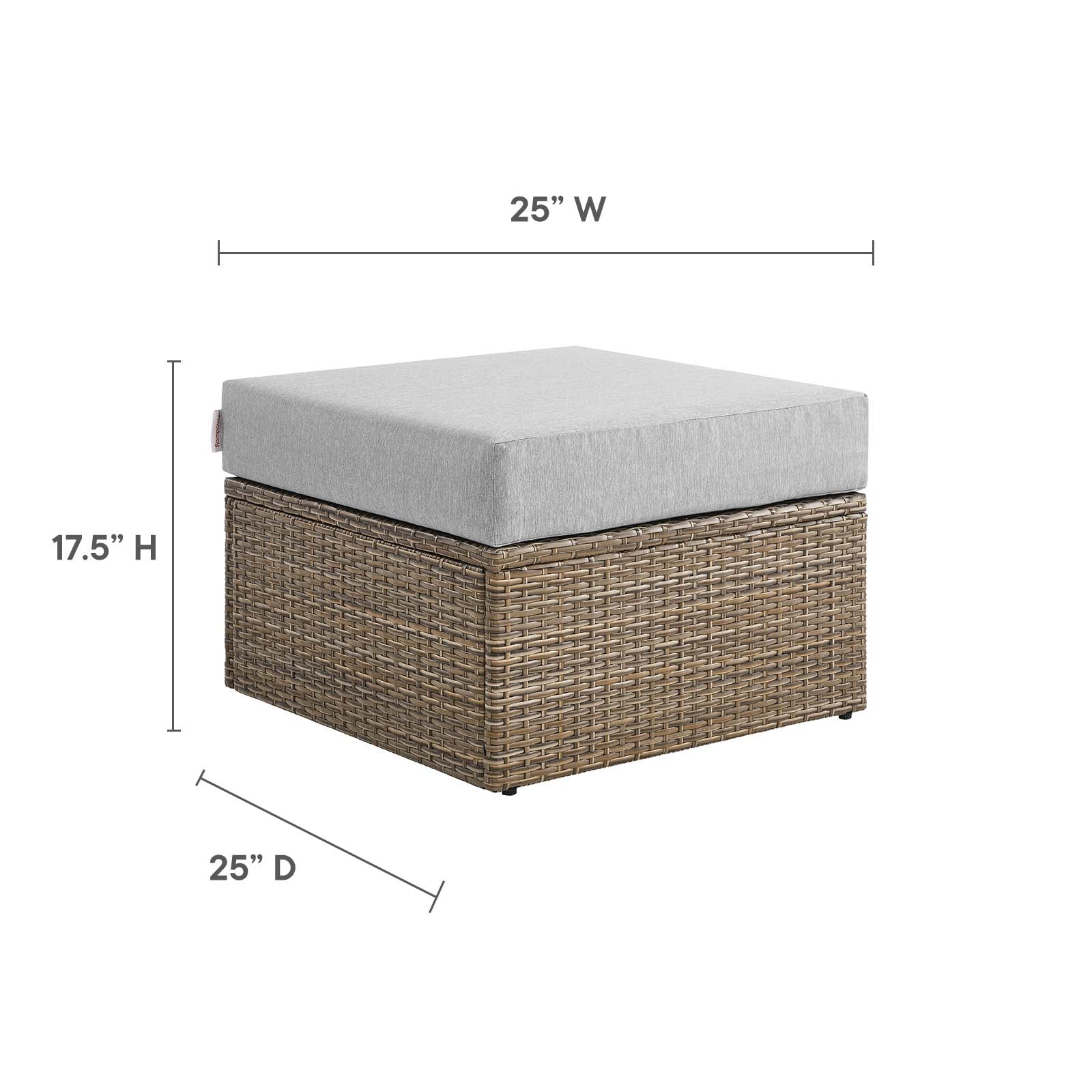 Convene Outdoor Patio Outdoor Patio Ottoman By Modway - EEI-6241 | Outdoor Ottomans | Modishstore - 6