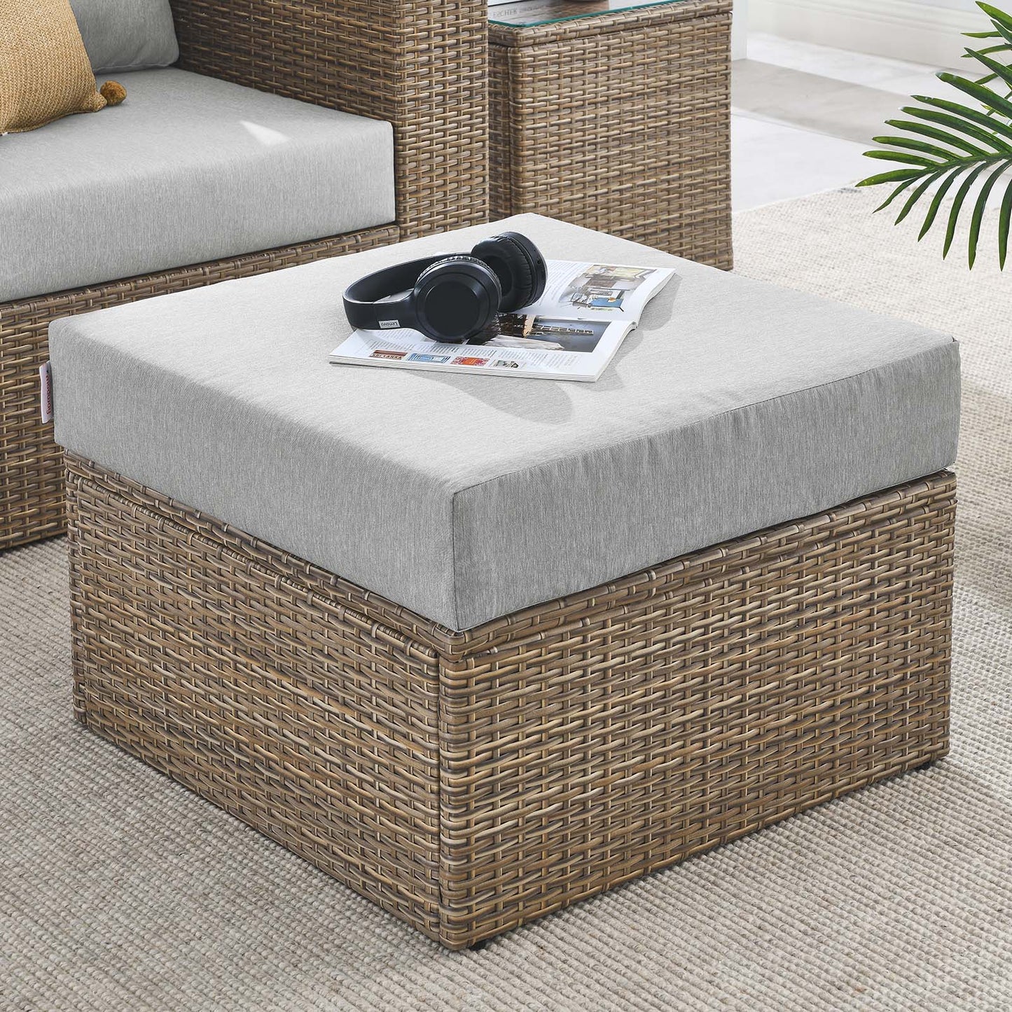 Convene Outdoor Patio Outdoor Patio Ottoman By Modway - EEI-6241 | Outdoor Ottomans | Modishstore