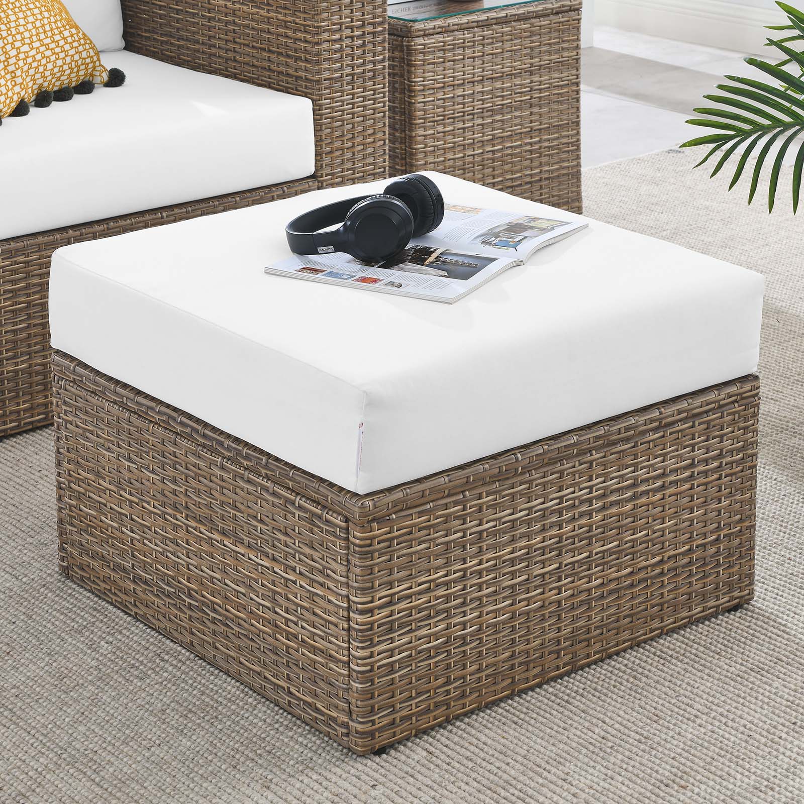 Convene Outdoor Patio Outdoor Patio Ottoman By Modway - EEI-6241 | Outdoor Ottomans | Modishstore - 8