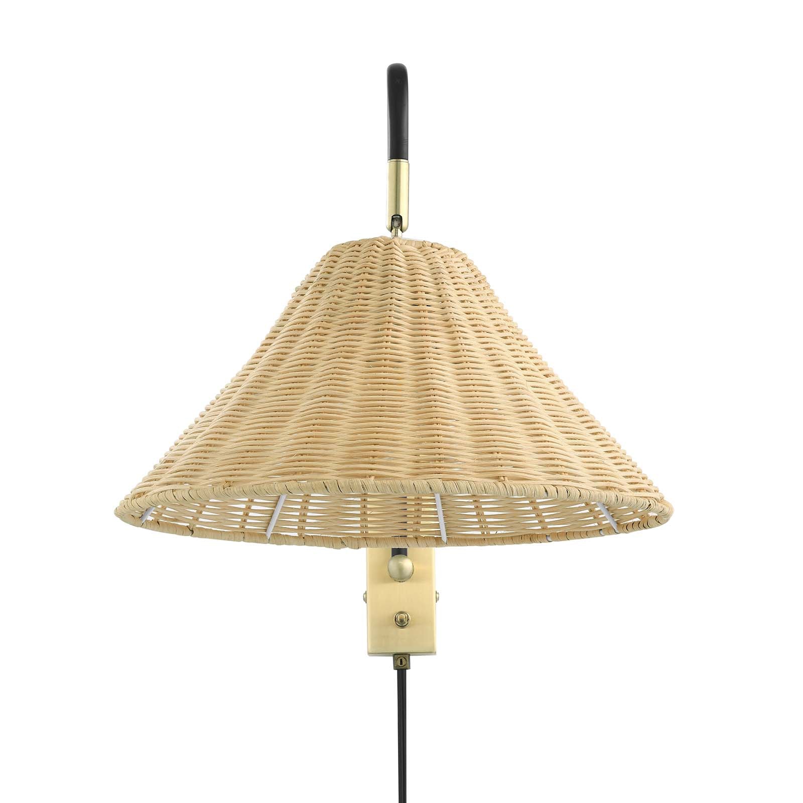 Keala Rattan Wall Sconce By Modway - EEI-6255 | Floor Lamps | Modishstore - 4