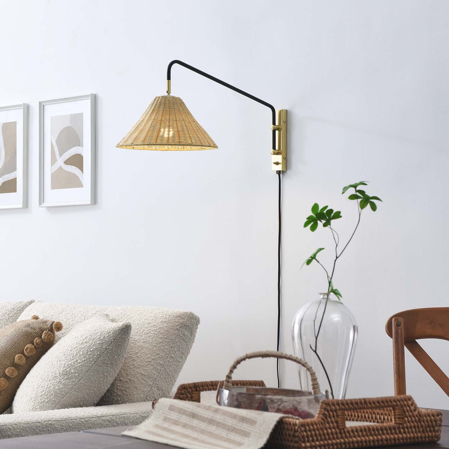 Keala Rattan Wall Sconce By Modway - EEI-6255 | Floor Lamps | Modishstore - 1