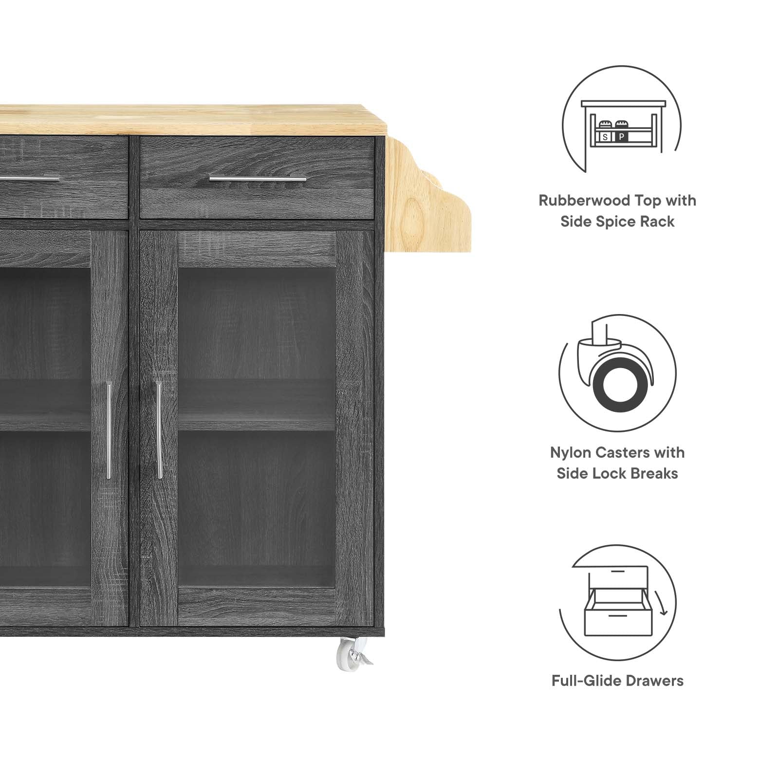 Cuisine Kitchen Cart By Modway - EEI-6276 | Kitchen Carts | Modishstore - 11