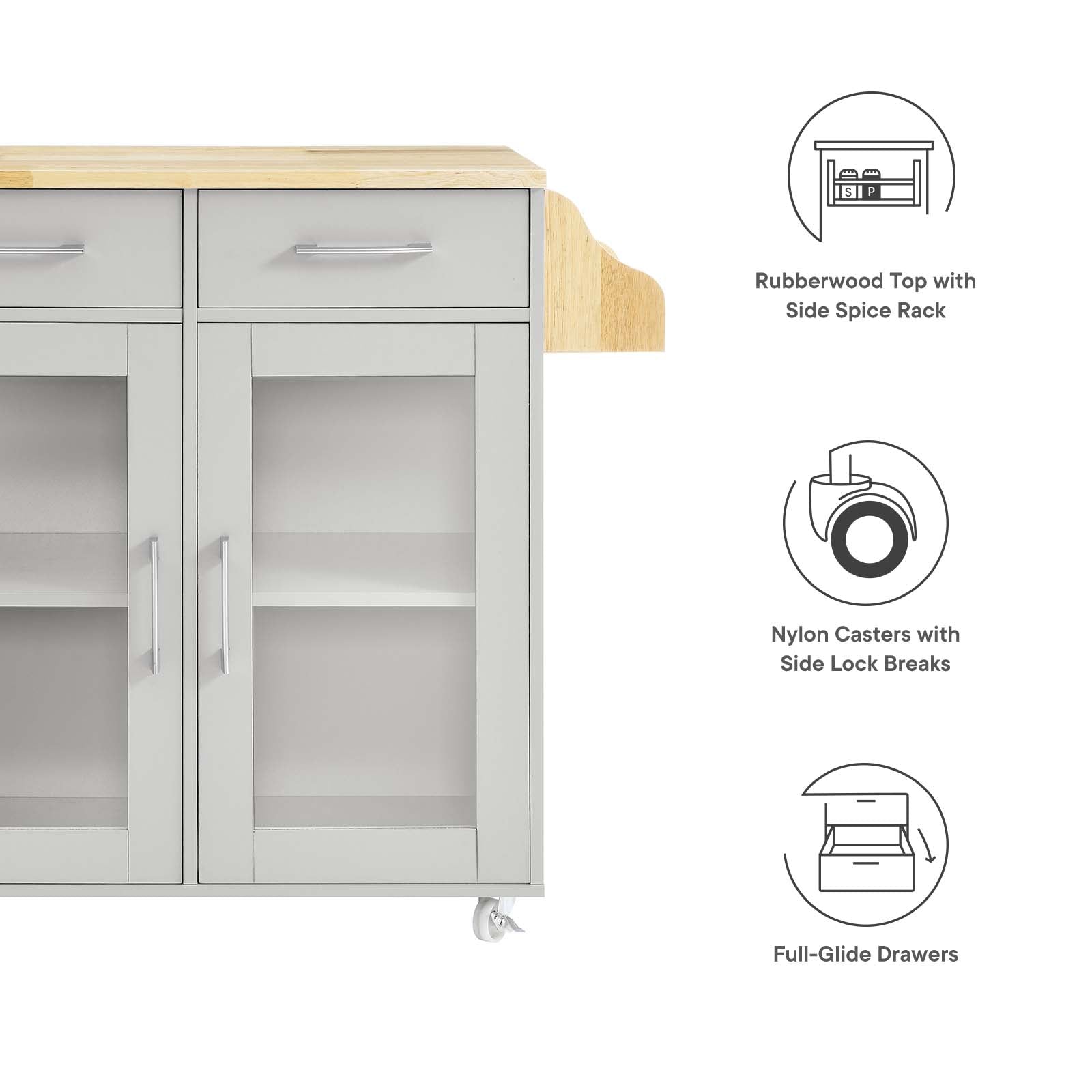 Cuisine Kitchen Cart By Modway - EEI-6276 | Kitchen Carts | Modishstore - 22