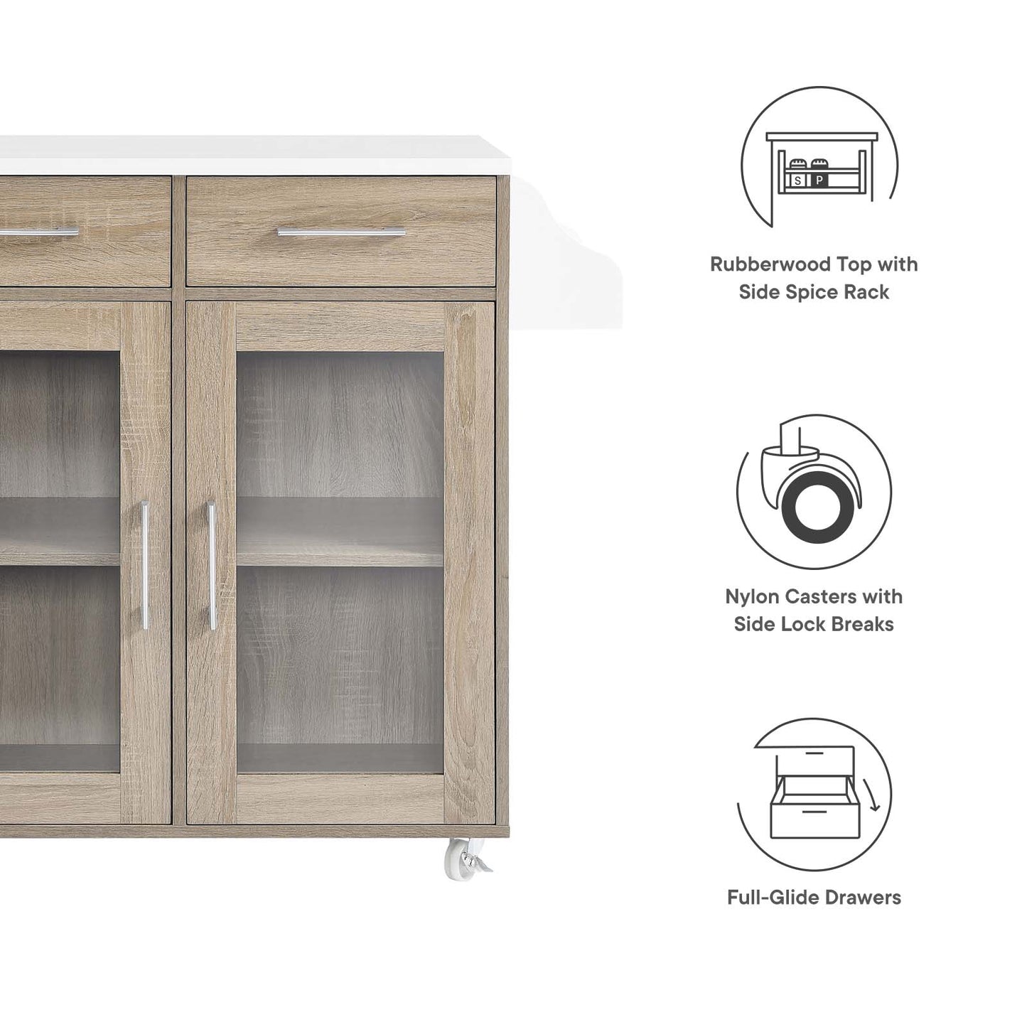 Cuisine Kitchen Cart By Modway - EEI-6276 | Kitchen Carts | Modishstore - 33