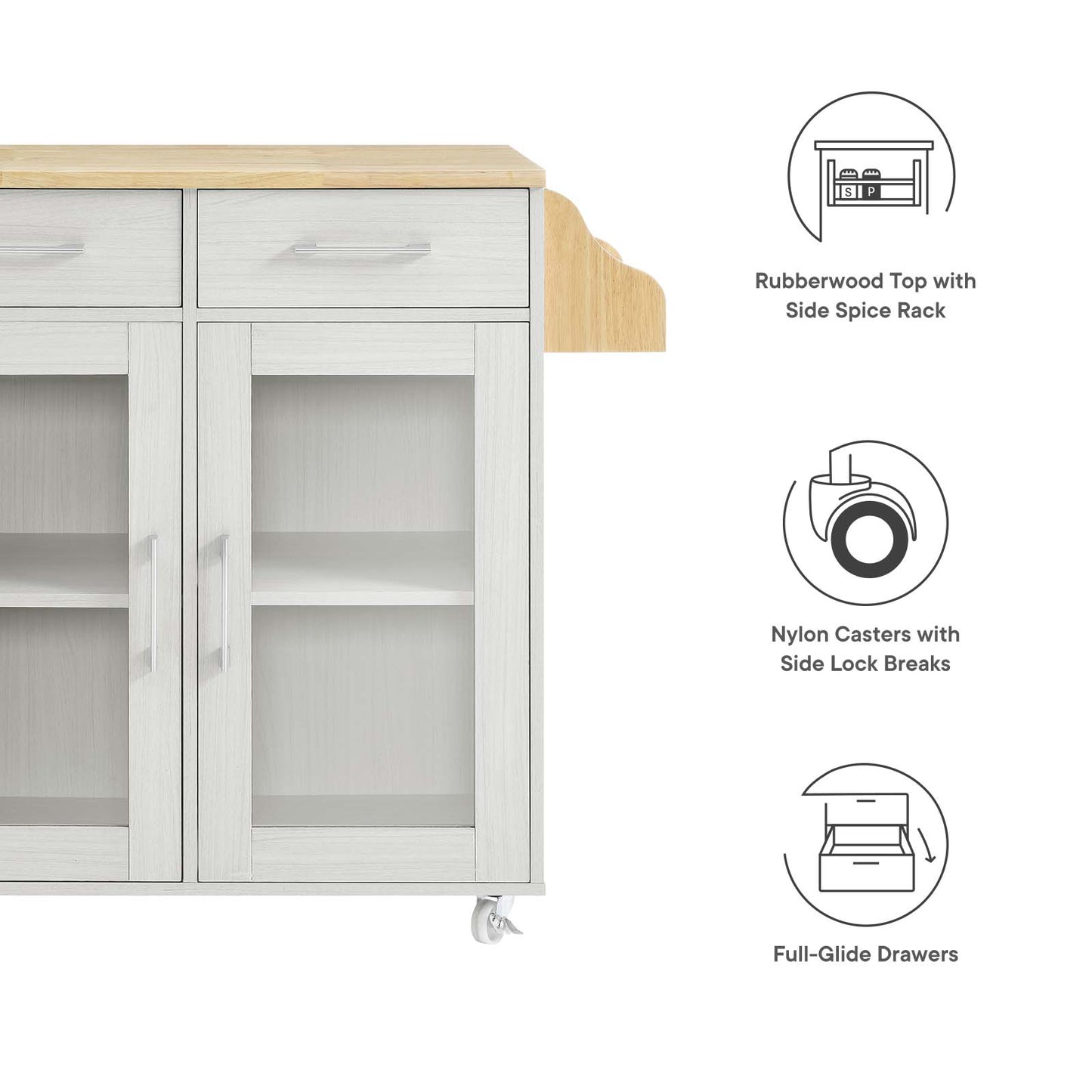 Cuisine Kitchen Cart By Modway - EEI-6276 | Kitchen Carts | Modishstore - 44