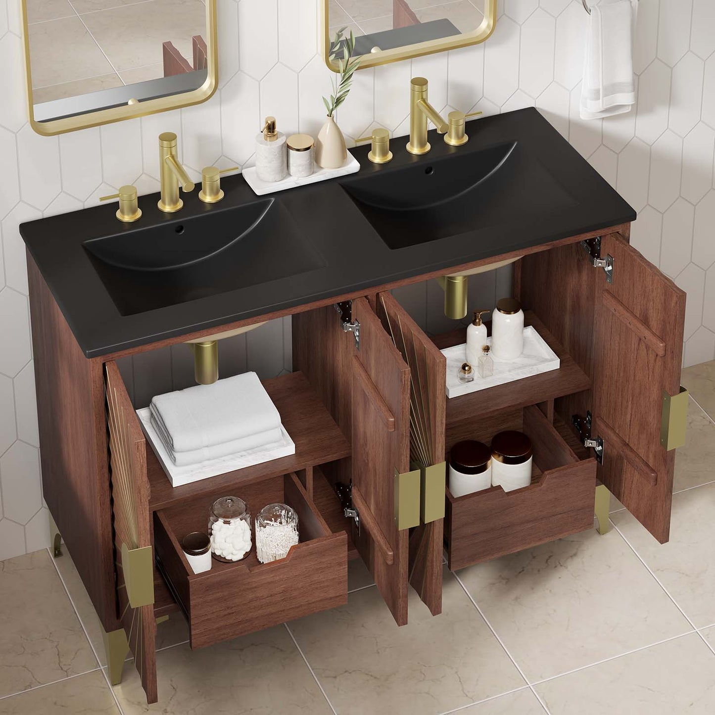 Daylight 48" Double Sink Bathroom Vanity By Modway - EEI-6308 | Bathroom Accessories | Modishstore - 4