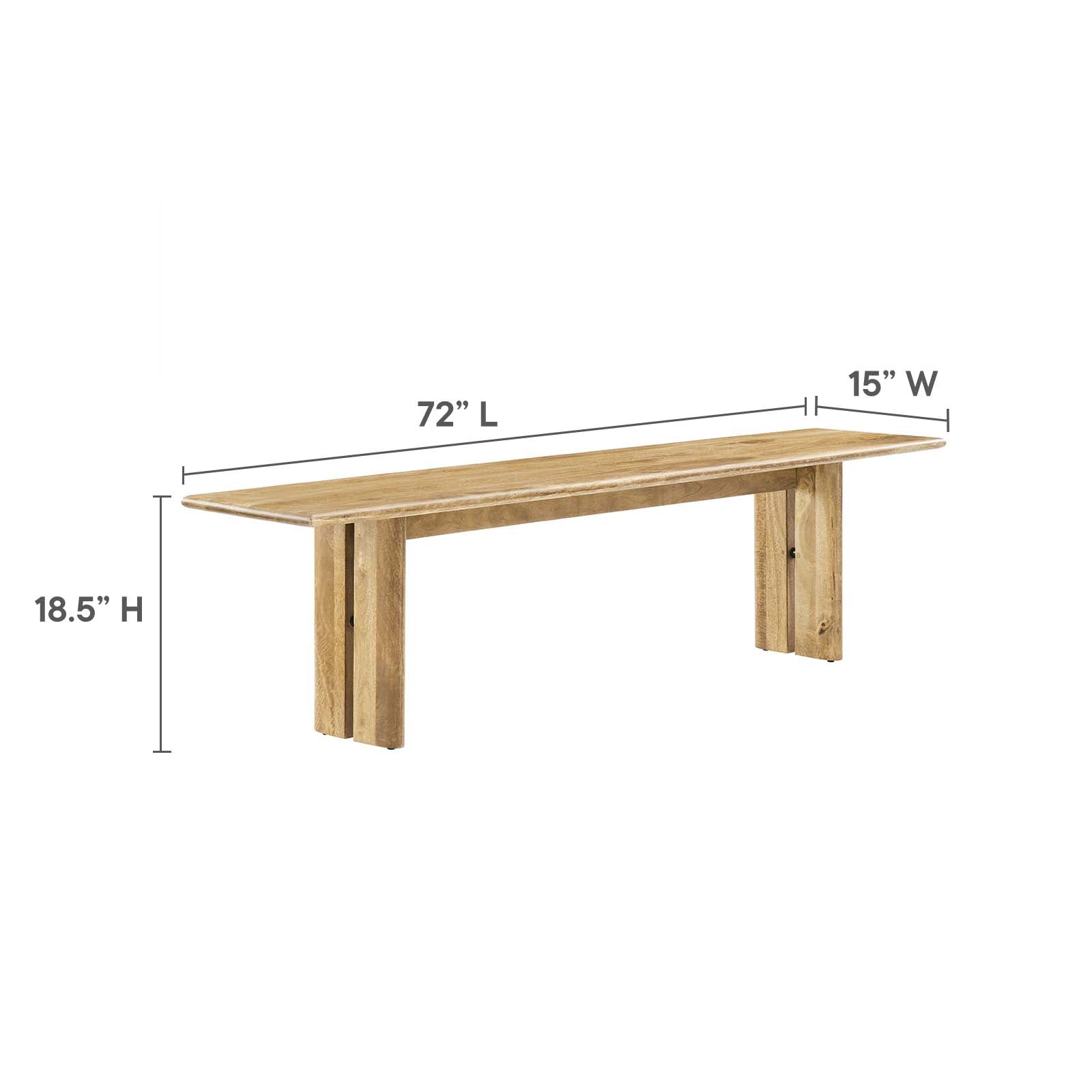 Amistad 72" Wood Bench By Modway - EEI-6345 | Benches | Modishstore - 9