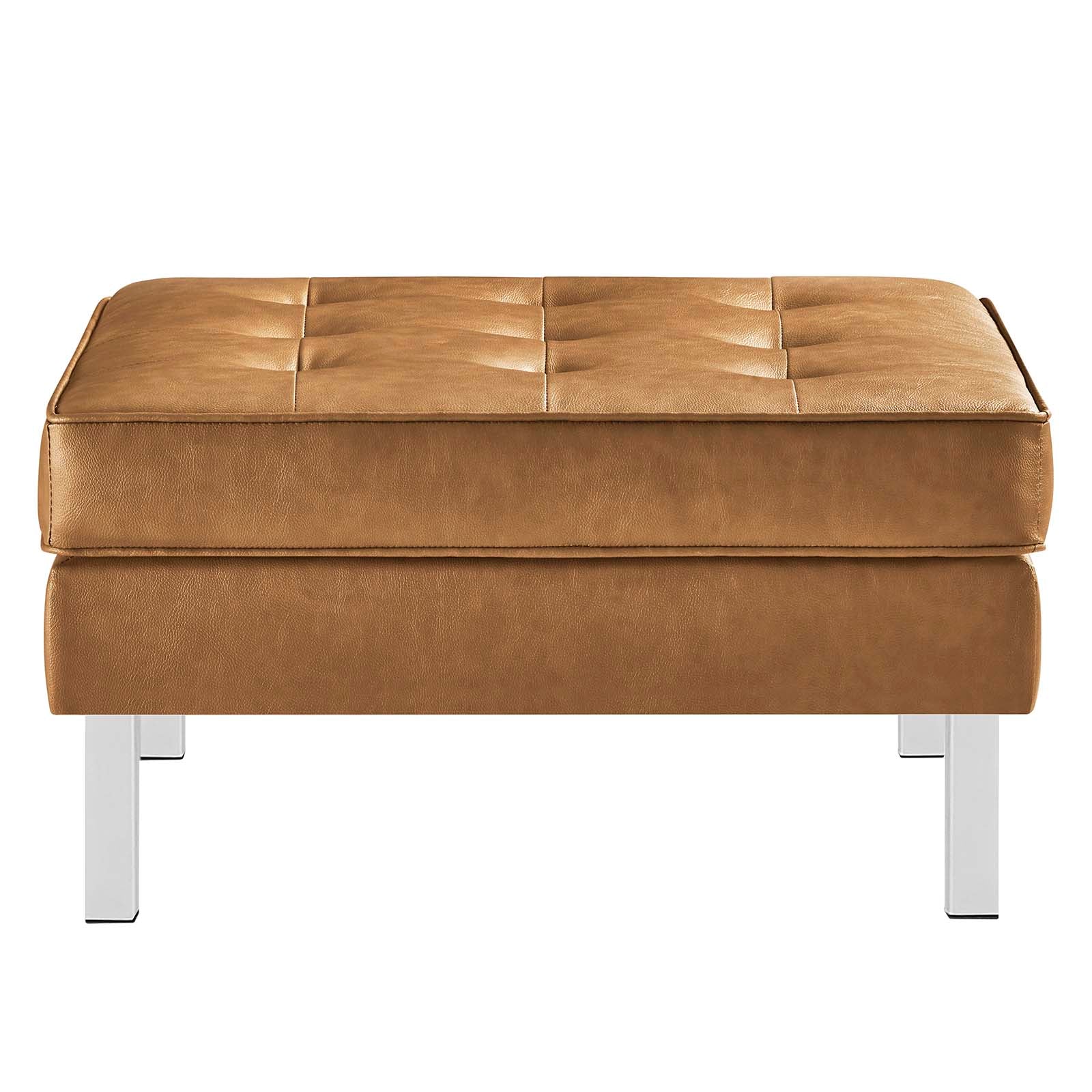 Faux leather clearance armchair with ottoman