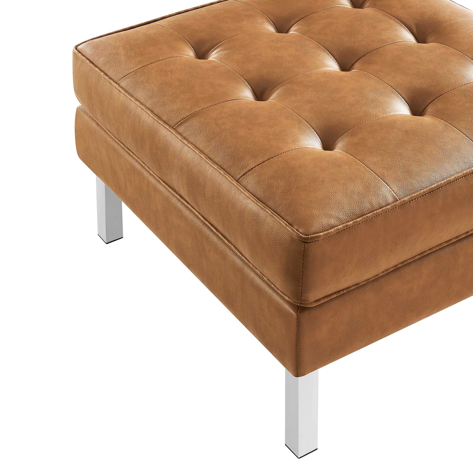 Loft Tufted Vegan Leather Armchair and Ottoman Set By Modway EEI