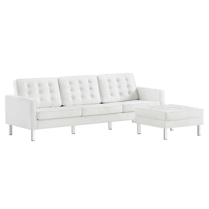 Loft Tufted Vegan Leather Sofa and Ottoman Set By Modway - EEI-6410 | Sofas | Modishstore - 21