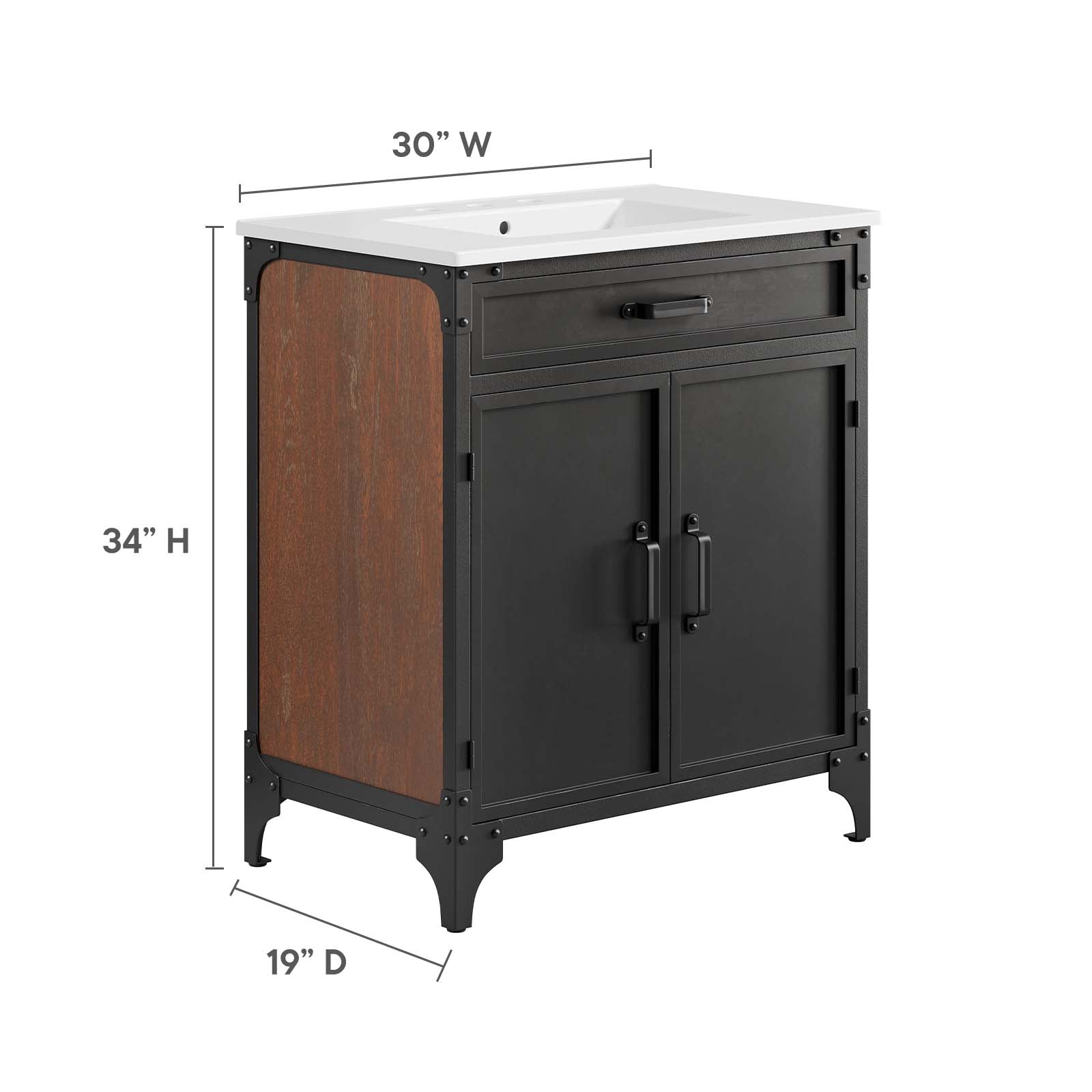 Steamforge 30" Bathroom Vanity By Modway - EEI-6415 | Bathroom Accessories | Modishstore - 5