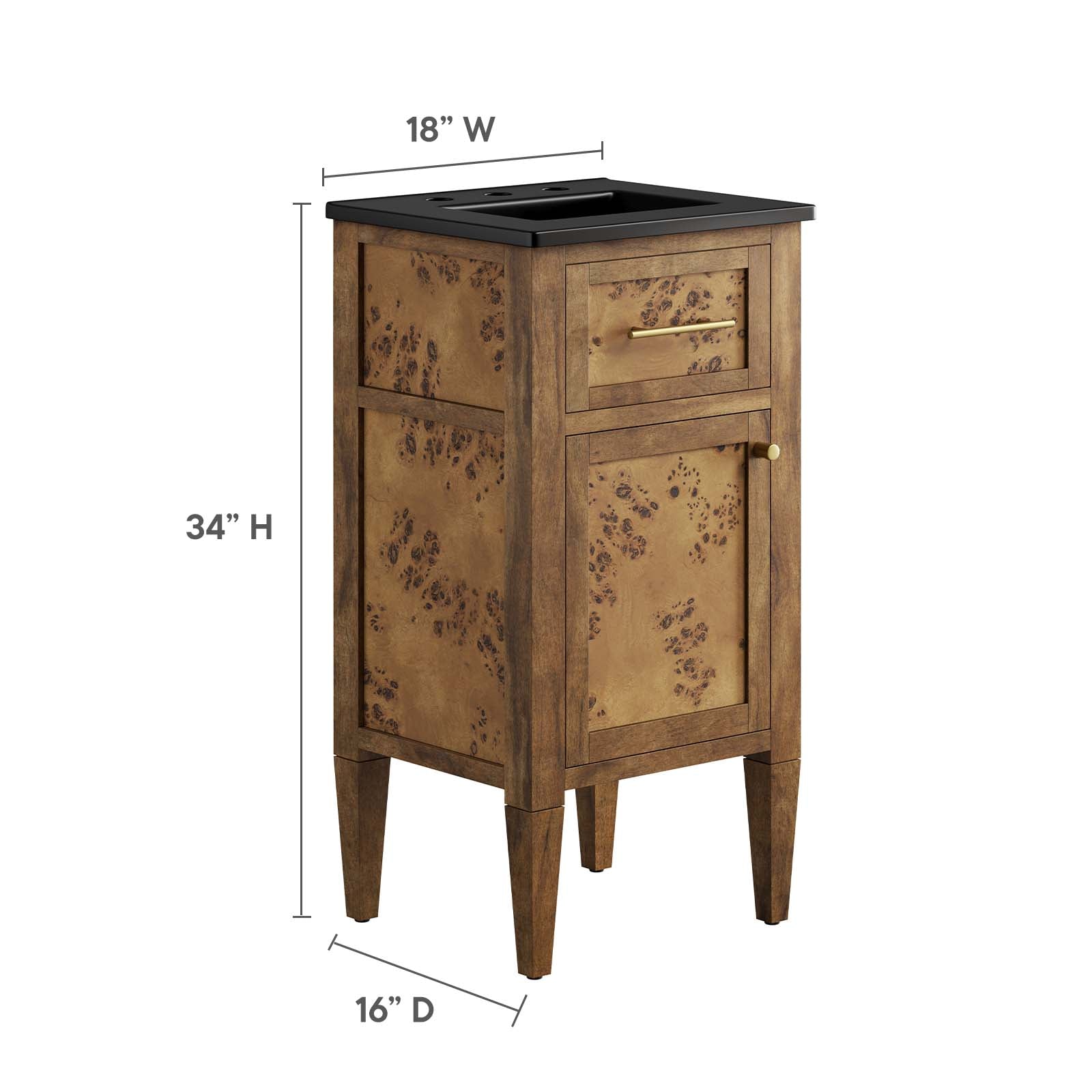 Elysian 18" Wood Bathroom Vanity By Modway - EEI-6438 | Bathroom Accessories | Modishstore - 6