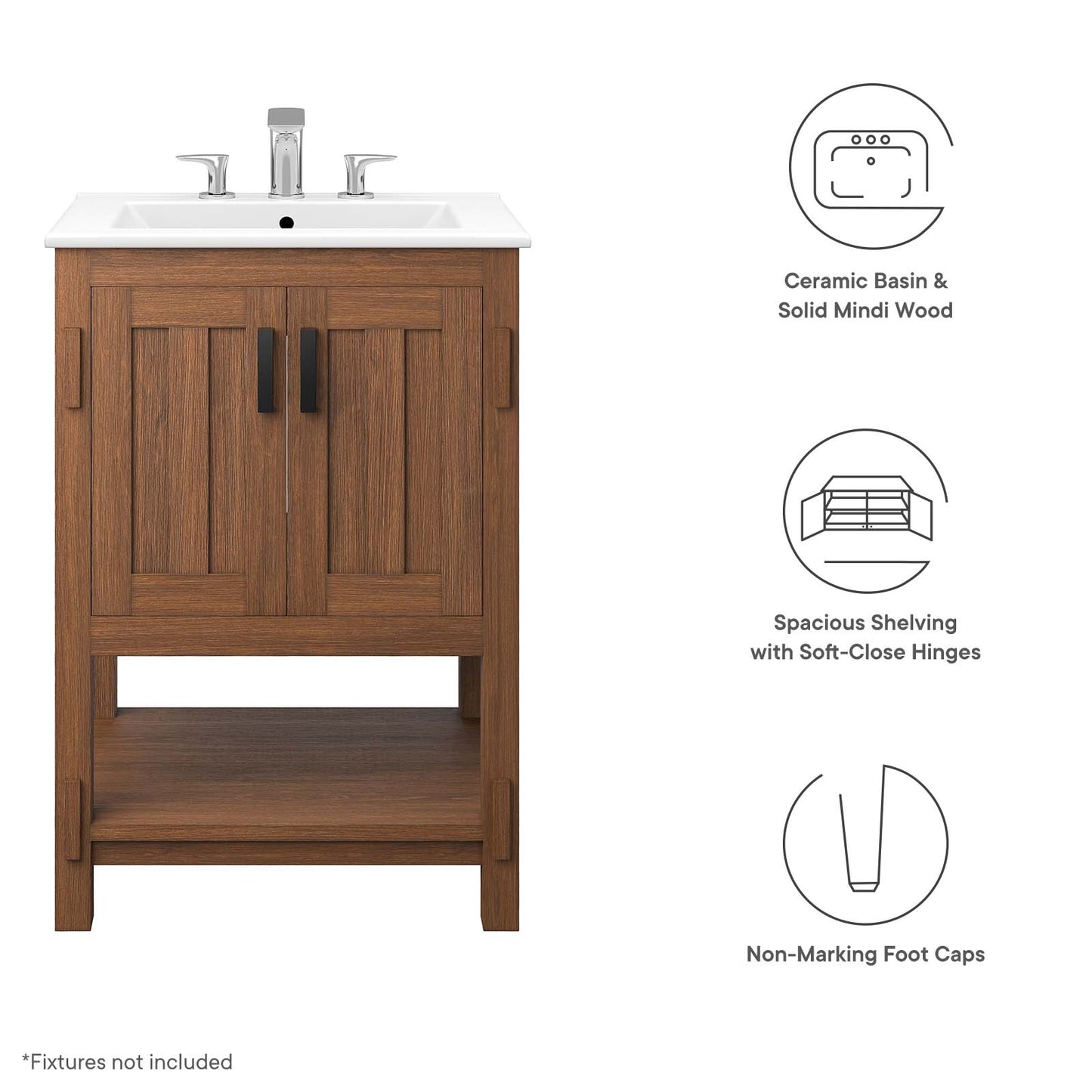 Ashlyn 24” Wood Bathroom Vanity By Modway - EEI-6534 | Bathroom Accessories | Modishstore - 17