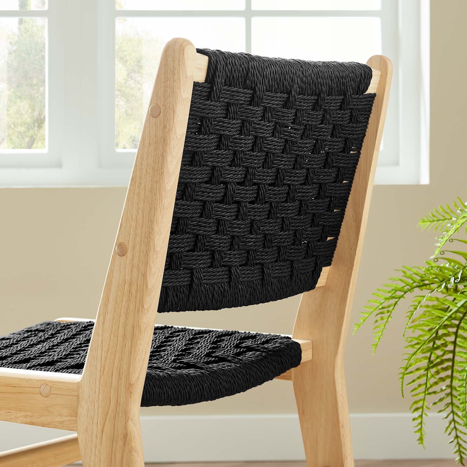 Woven dining chair with cushion online