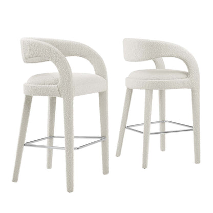 Pinnacle Boucle Upholstered Bar Stool Set of Two By Modway - EEI-6568 | Bar Stools | Modishstore - 10