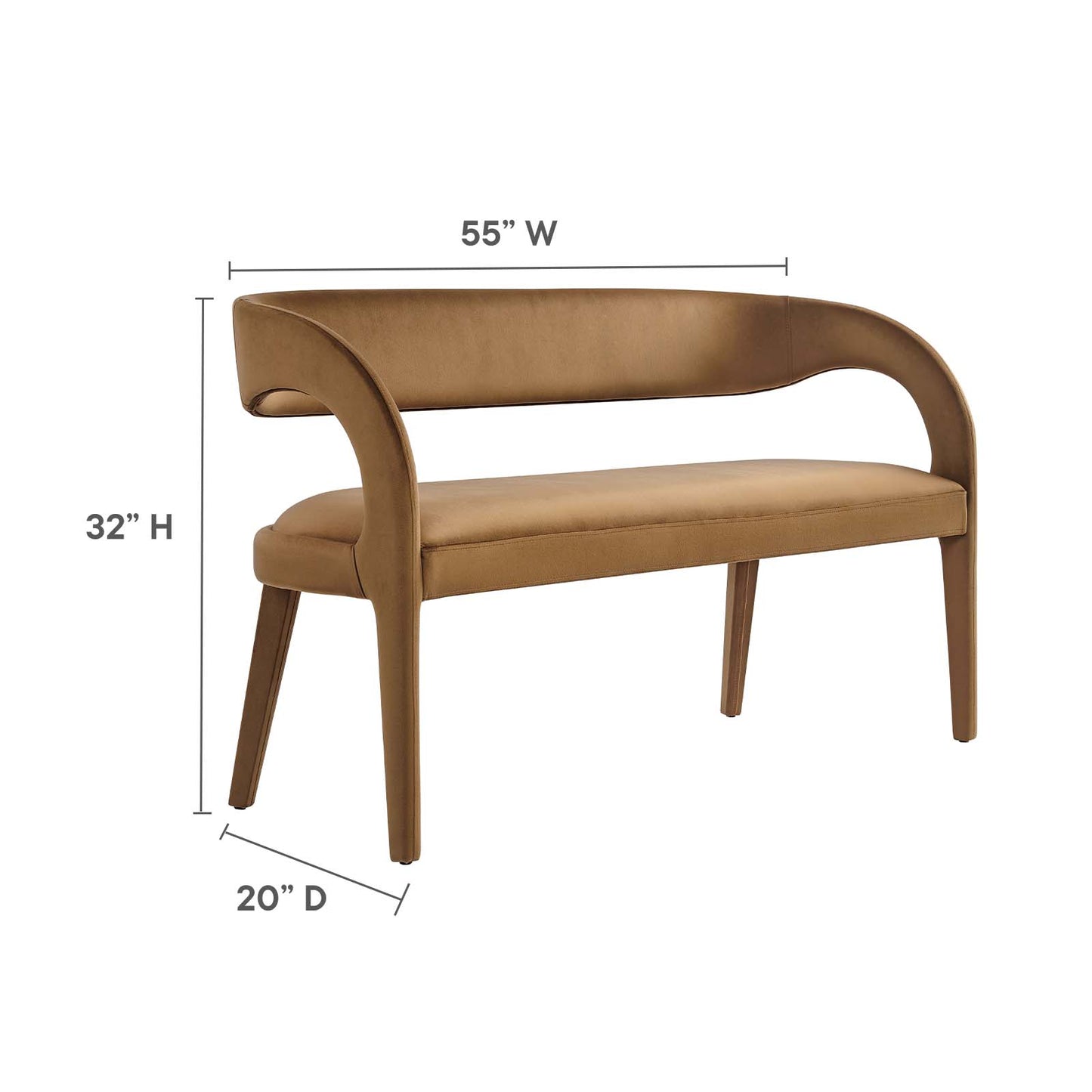 Pinnacle Performance Velvet Accent Bench By Modway - EEI-6572 | Benches | Modishstore - 7