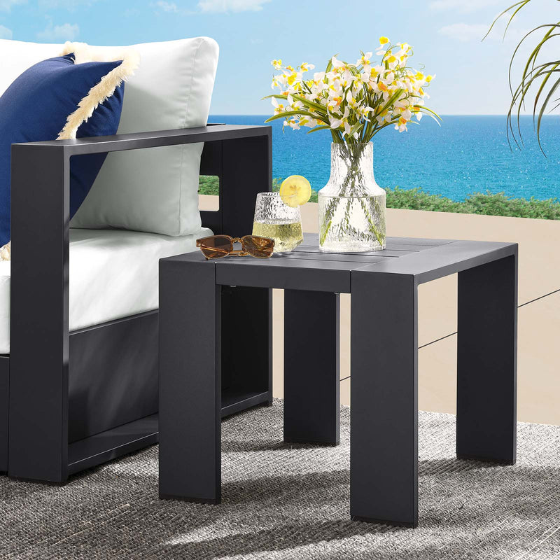 Tahoe Outdoor Patio Powder-Coated Aluminum End Table By Modway - EEI-6635 | Outdoor Sofas, Loveseats & Sectionals | Modishstore - 1