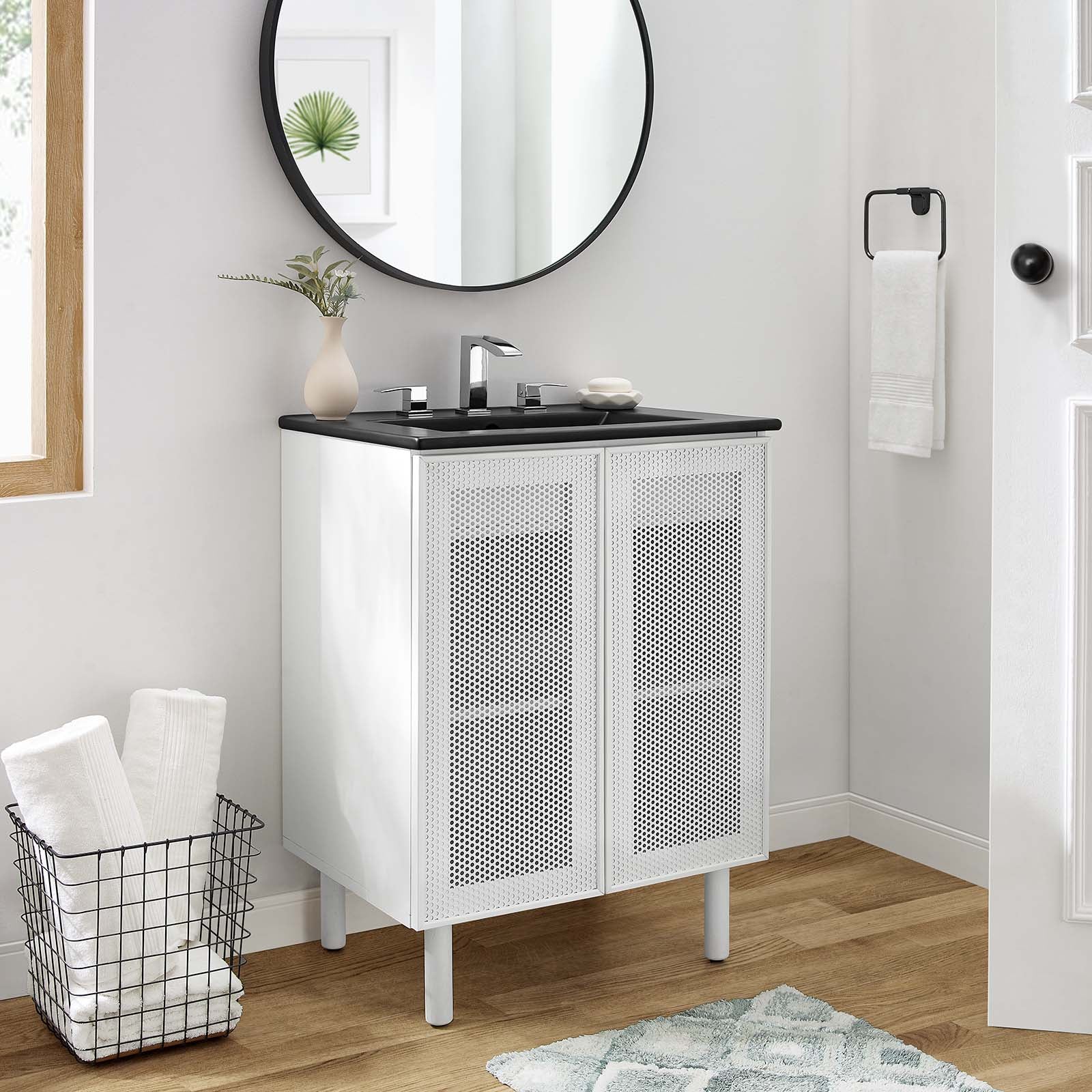 Calla 24" Perforated Metal Bathroom Vanity By Modway - EEI-6679 | Bathroom Accessories | Modishstore - 1