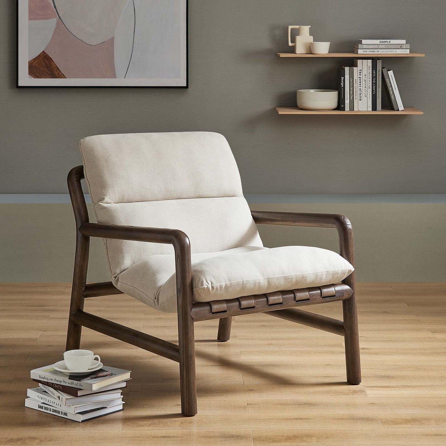 Paxton Wood Sling Chair By Modway - EEI-6766 | Accent Chairs | Modishstore - 1