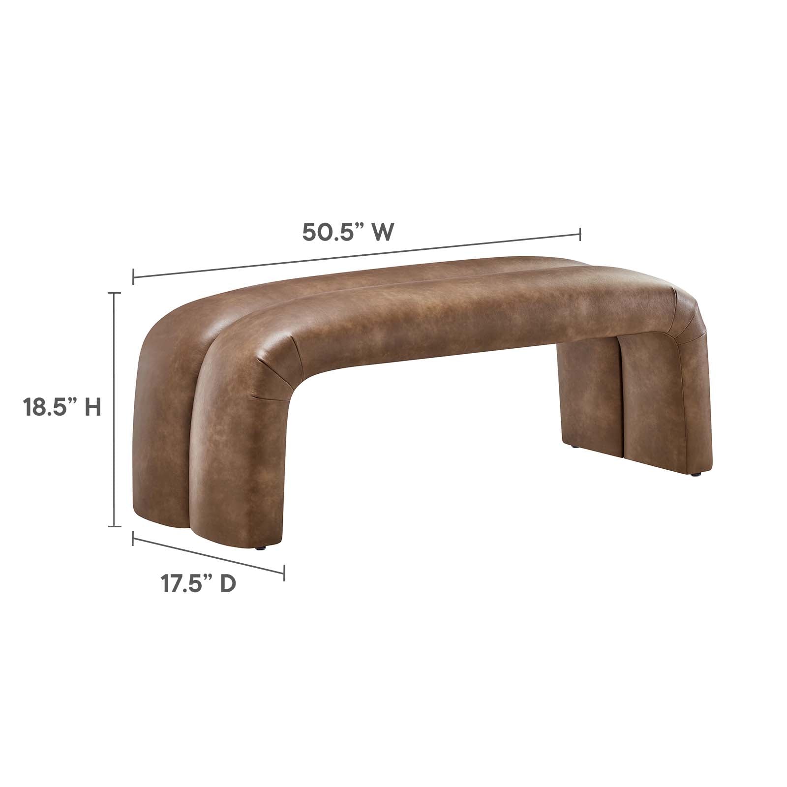 Dax 50.5" Vegan Leather Upholstered Accent Bench By Modway - EEI-6770 | Benches | Modishstore - 6