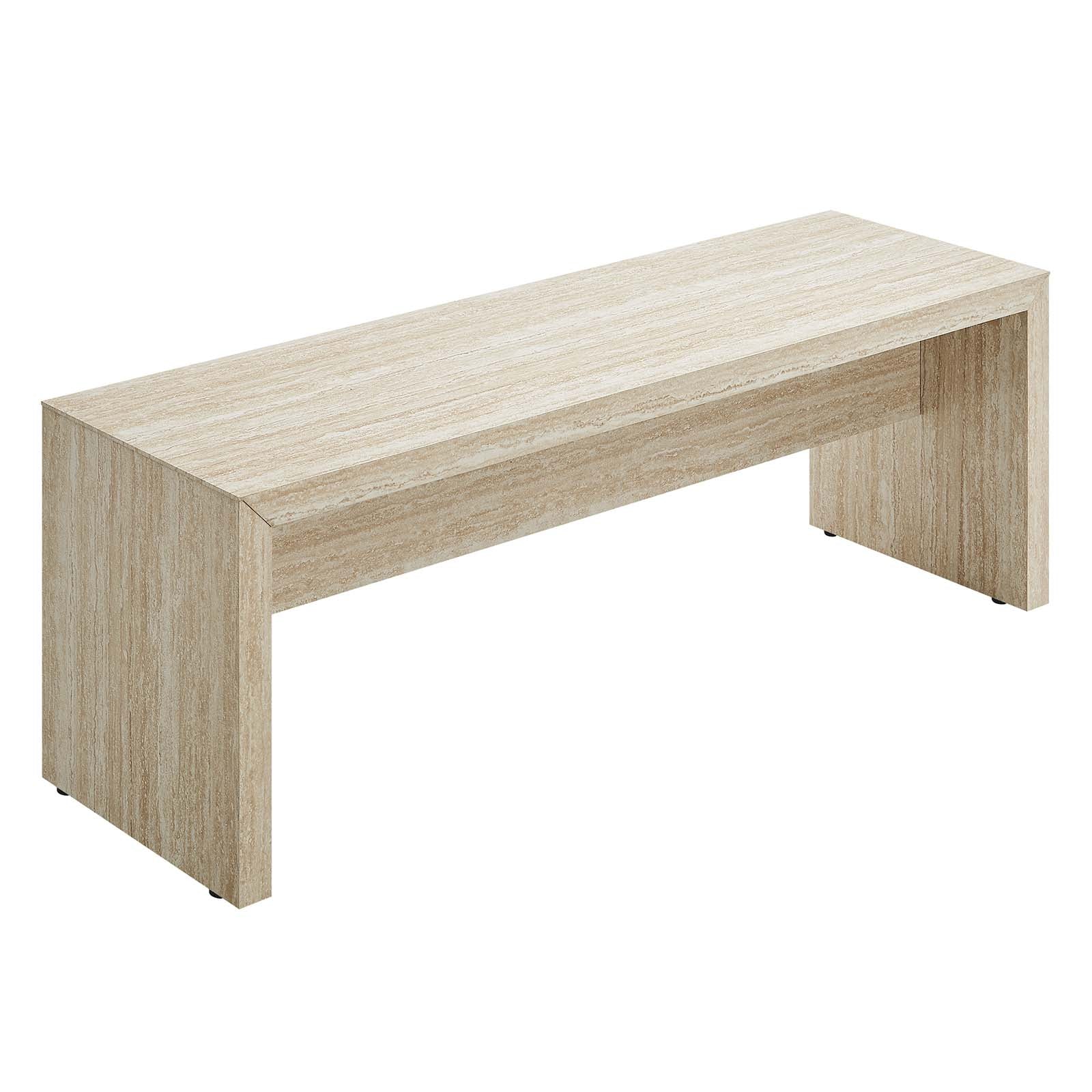 Mirella 53.5” Faux Travertine Bench By Modway - EEI-6774 | Benches | Modishstore - 1