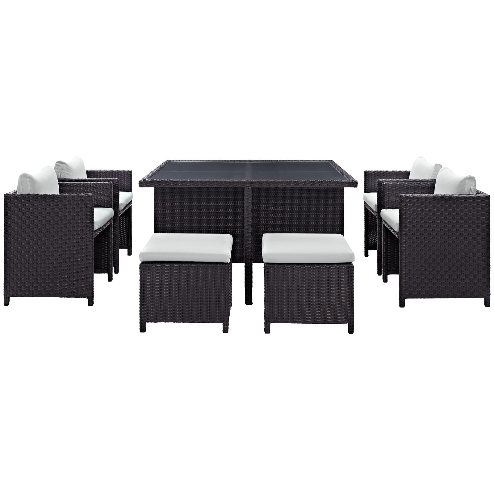 9pc rattan cube garden dining online set