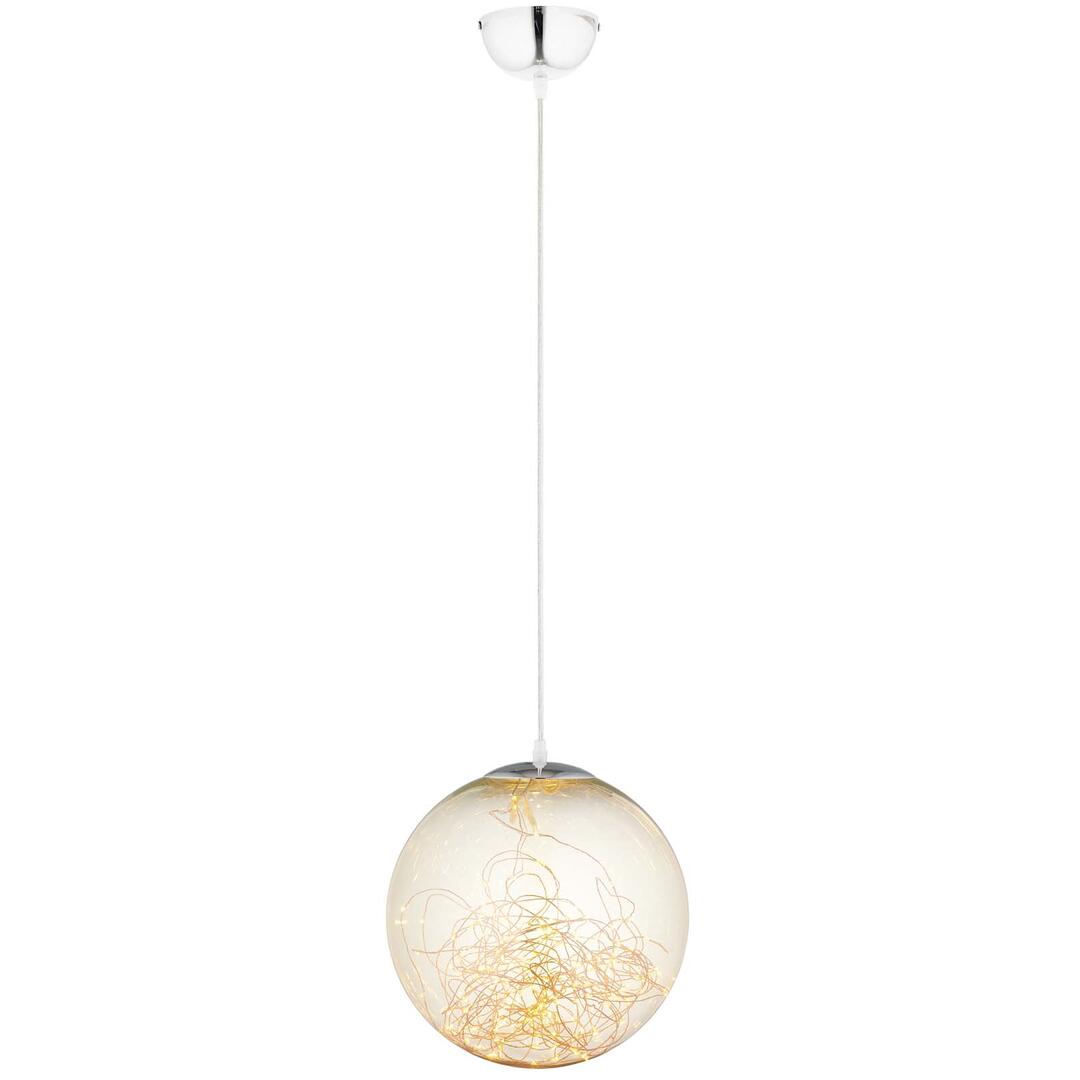 Fairy 8" Amber Glass Globe Ceiling Light Pendant Chandelier By Modway - EEI-2926 | Chandeliers | Modishstore - 2