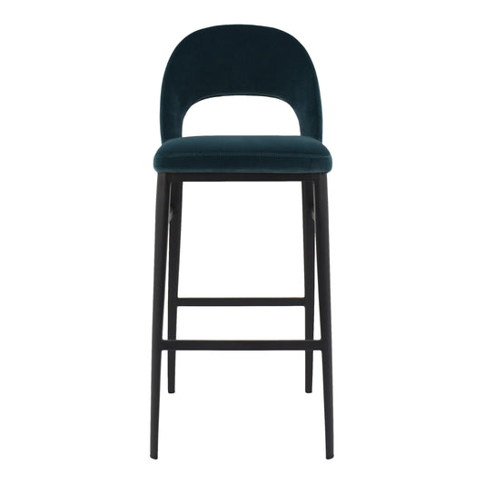 Roger Barstool Teal Velvet By Moe's Home Collection | Bar Stools | Modishstore - 1