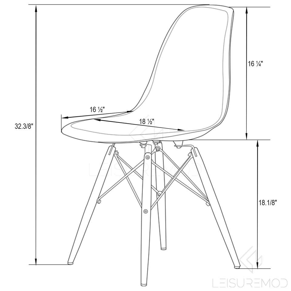 LeisureMod Dover Molded Side Chair, Set of 2 | Side Chairs | Modishstore - 3