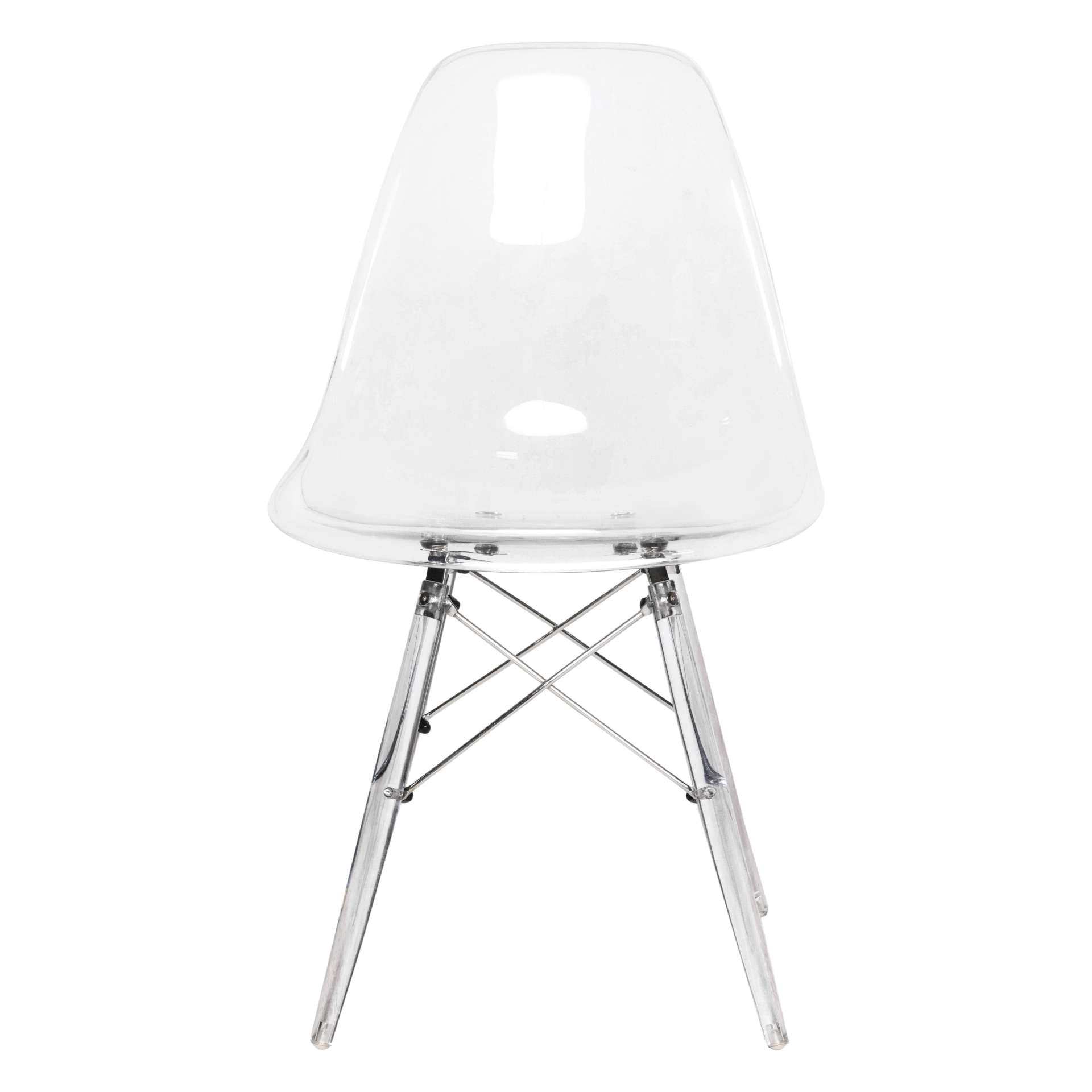 LeisureMod Dover Molded Side Chair with Acrylic Base, Set of 4 | Side Chairs | Modishstore - 2