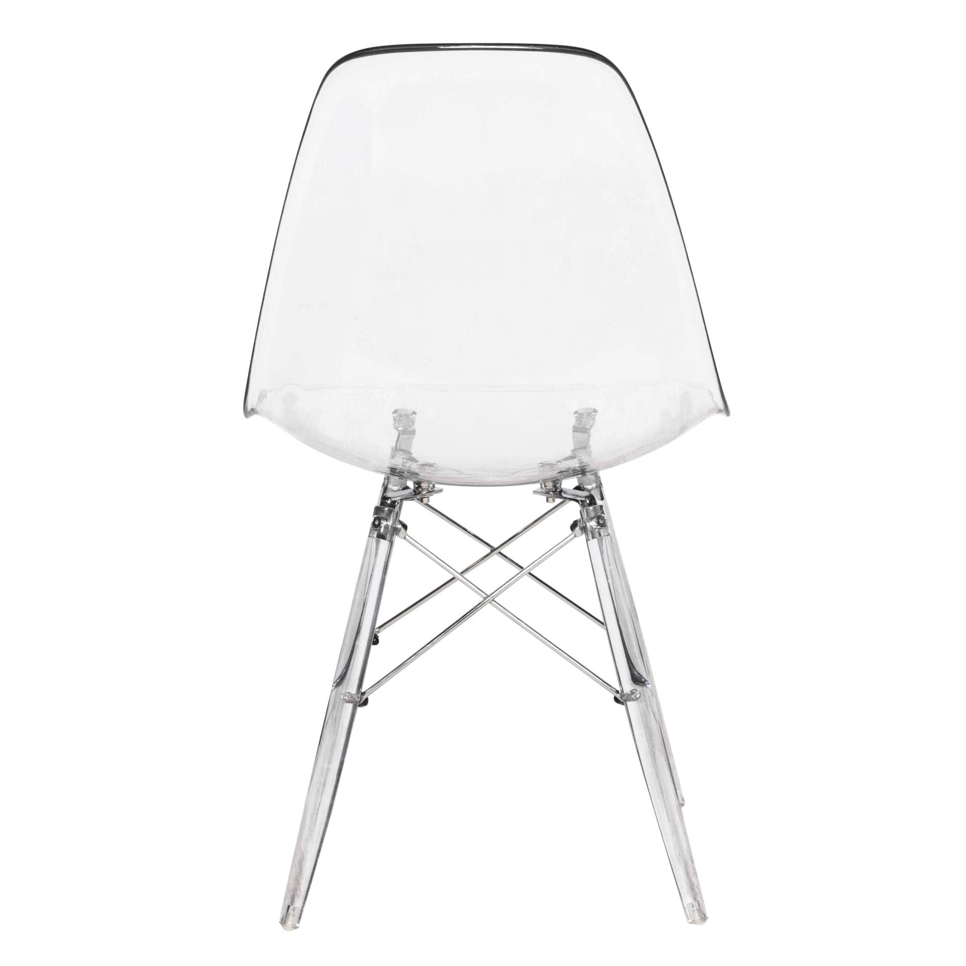 LeisureMod Dover Molded Side Chair with Acrylic Base, Set of 4 | Side Chairs | Modishstore - 3