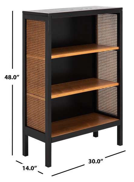 Safavieh Franz 3 Shelf Wood Back Etagere - Black | Etagere | Modishstore - 3