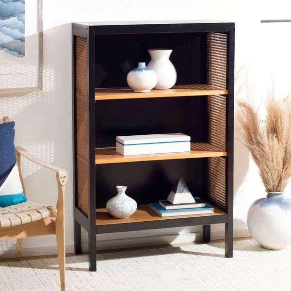 Safavieh Franz 3 Shelf Wood Back Etagere - Black | Etagere | Modishstore - 4