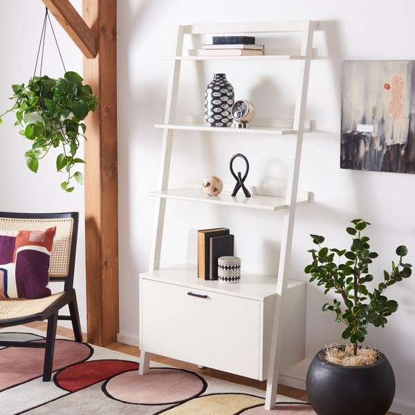 Safavieh Vlad 3 Shelf 1 Door Etagere - White | Etagere | Modishstore - 4