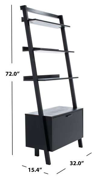 Safavieh Vlad 3 Shelf 1 Door Etagere - Black | Etagere | Modishstore - 3