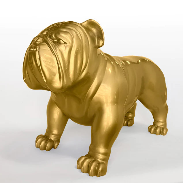 Fiberglass Bulldog  Large Indore Sculpture, Gold By Gold Leaf Design Group | Animals & Pets | Modishstore