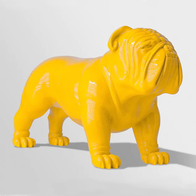 Fiberglass Bulldog MD Sculpture, Yellow By Gold Leaf Design Group | Animals & Pets | Modishstore