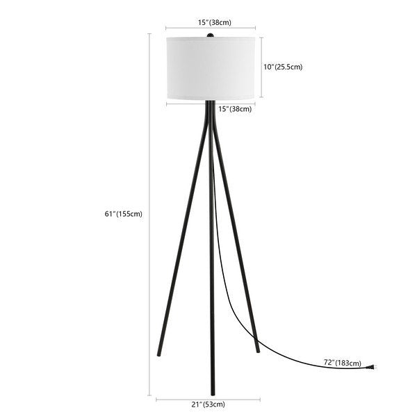 Safavieh Galilea Floor Lamp - Matte Black | Floor Lamps | Modishstore - 3