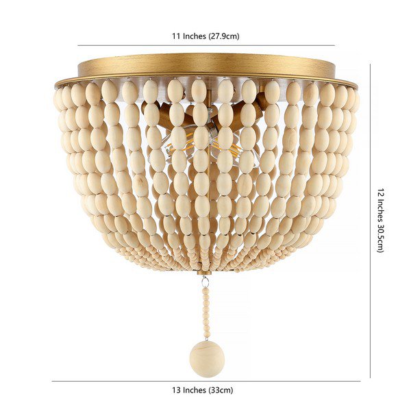 Safavieh Loris Flush Mount - Cream | Ceiling Lamps | Modishstore - 3