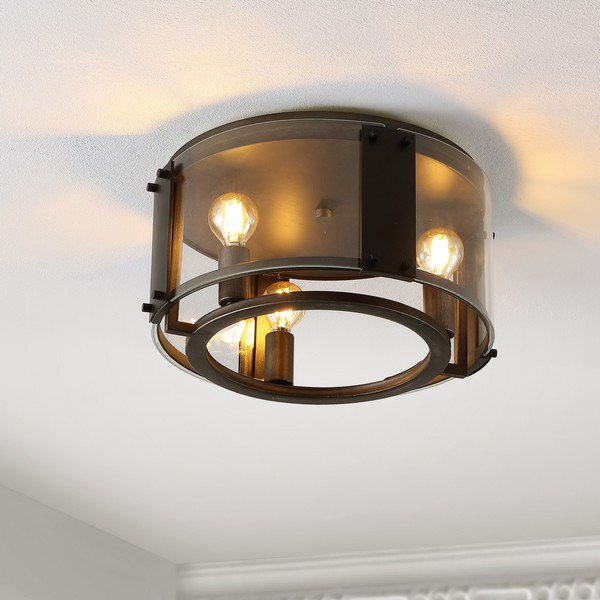 Safavieh Olen Flush Mount - Black | Ceiling Lamps | Modishstore