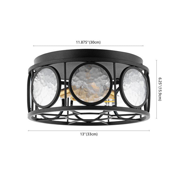 Safavieh Ander Flush Mount - Black | Ceiling Lamps | Modishstore - 3