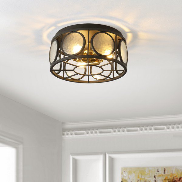 Safavieh Ander Flush Mount - Black | Ceiling Lamps | Modishstore