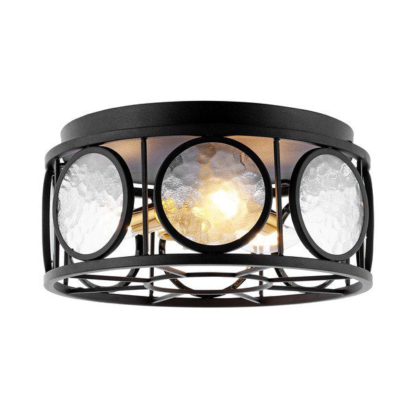 Safavieh Ander Flush Mount - Black | Ceiling Lamps | Modishstore - 2