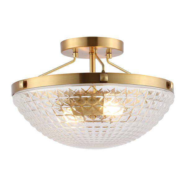 Safavieh Nienna Flush Mount - Gold Base | Ceiling Lamps | Modishstore - 2