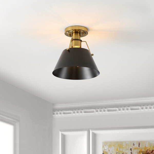 Safavieh Mazelle Flush Mount - Brass | Ceiling Lamps | Modishstore - 3