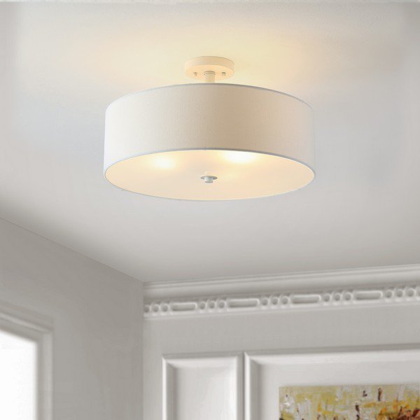 Safavieh Jolana Flush Mount - White | Ceiling Lamps | Modishstore