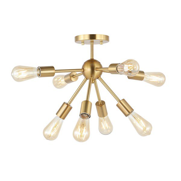 Safavieh Gannet Flush Mount - Brass Gold | Ceiling Lamps | Modishstore - 2