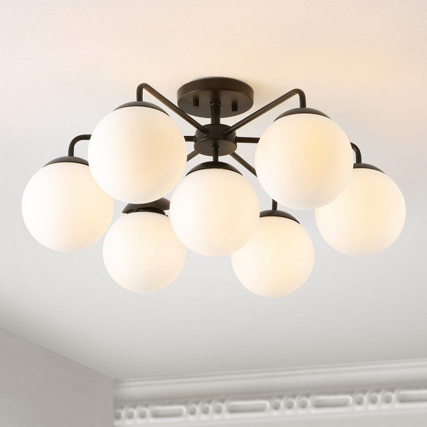 Safavieh Camdyn Flush Mount - Black | Ceiling Lamps | Modishstore